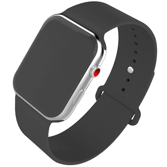 Smart Watch Band 42mm, Jihibo Silicone Watch Band for Apple Watch 42mm Series 3 / 42mm Series2 / 42mm Series1/ 42mm Sport /42mm Edition. (Black, 42 ...