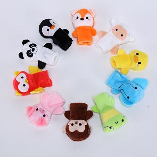 GA Creatives 10pcs Lovely Plush Finger Doll Educational Early Learning Doll Animal Hand Puppet Toy Glove Finger Dolls Parent-child Communication Good Helper Muppet Doll