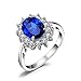 JewelryPalace Created Blue Sapphire Engagement Princess Diana Kate Middleton Ring 925 Sterling Silver