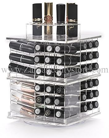 Zahra Beauty Spinning Lipstick Tower- Vitreous - The Best Lipstick Holder- Holds 81 Lipsticks (Without Bling) by zahra beauty