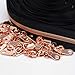 YaHoGa #5 Rose Gold Metallic Nylon Coil Zippers by The Yard Bulk Black Tape 10 Yards with 25pcs Pulls for DIY Sewing Tailor Craft Bag (Black)