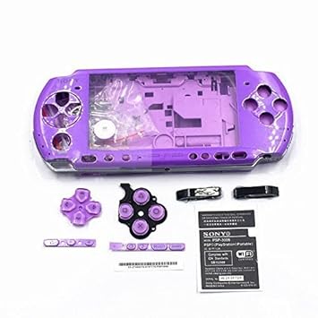 Full Shell Gehäuse Schutzhülle mit Tasten Kit Set für Sony PSP3000 PSP 3000 3001 3002 3003 3004 Serie Ersatz – Violett