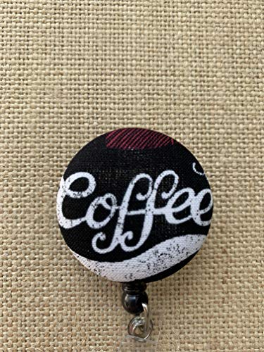 Coffee Lovers Nurse Retractable ID Badge Holder - Badge Reel Clip - Your Choice - Thumbnail 2