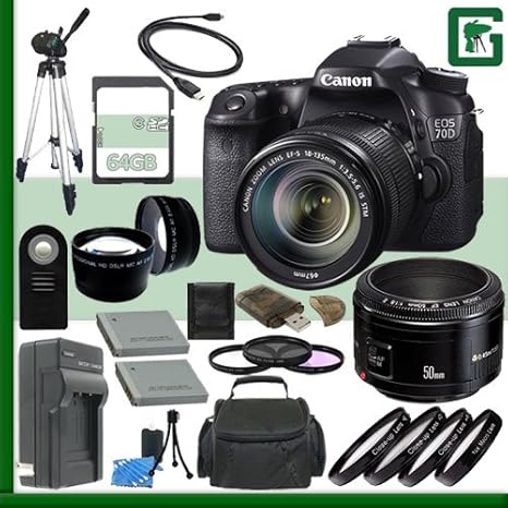 Cámara réflex digital Canon EOS 70d 20,2 Mpx, pantalla LCD de 3 ...