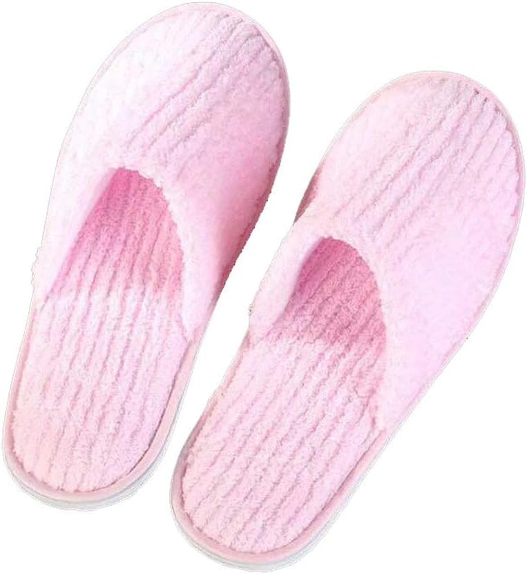 10 Pack Disposable Slipper Unisex Fluffy Closed Hotel Home Spa Slippers for Women Men, Size 29 * 11CM, Coral Velvet + EVA - Comfortable, Non-Slip, Odorless