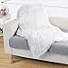 YOH Luxury Faux Sheepskin Area Rugs, Soft White Fur Rugs, Fluffy Chair Cover Seat Cushion, Modern Shaggy Furry Sheepskin Plush Carpets for Home Decor, 2 x 3ft (White & Silver Glitter)