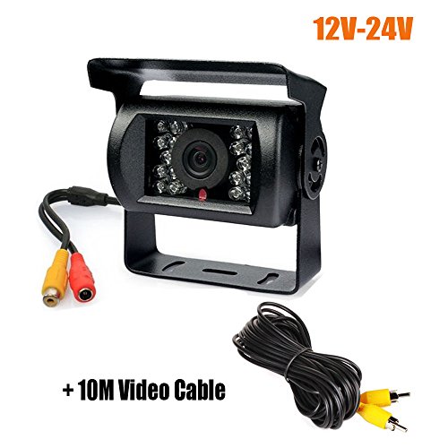 18 IR LED Night Vision Vehicle Car Rear View Reversing Backup Parking Camera Waterproof for Monitor with 10M Video Cable 12V-24V