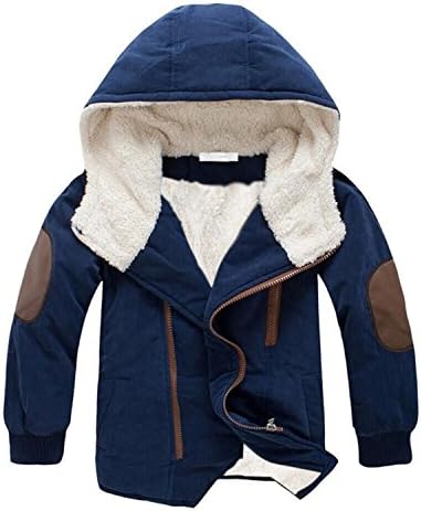 Anthony Moore Autumn Winter Jacket For Boys Jacket Kids Warm Hooded Wool Outerwear Coat 12 Year Red 7