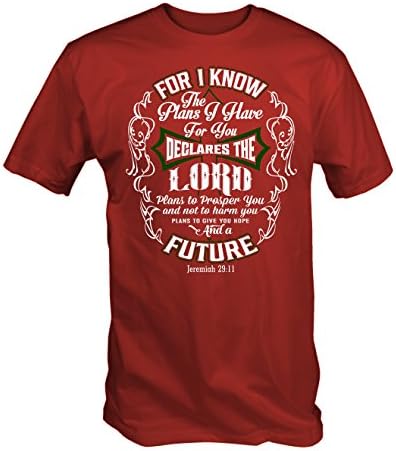 Witness Tees Mens Jerimiah 29:11 Christian T Shirt ( Red , Medium )