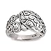 925 Sterling Silver Filigree Floral, Bali Inspired Band Ring - Size 8