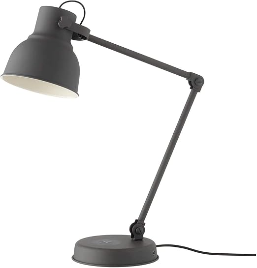 Ikea Hektar Lampe De Travail Bureau Recharge Sans Fil Gris Fonce Avec Usb Amazon Fr Luminaires Et Eclairage