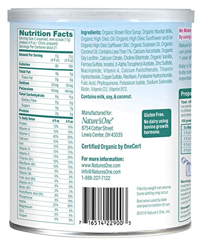 Baby's Only Organic Non-GMO Dairy Toddler Formula, 12.7 oz (Pack of 6)