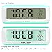 PEAKEEP Loud 5 Wake-up Alarm Sounds Battery Digital Alarm Clock for Heavy Sleepers, Temporary Backlight, Rotary Knob for Easy Set, 2 AA Batteries Required（White with Teal）