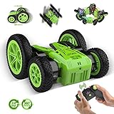 Lanpn RC Stunt Cars for Kids 1:24 4WD Remote Control Car Toy, 2.4GHz Rechargeable Hobby RC Crawlers, Double Sided Rotating Race Car with Led Head-lights, Birthday/Christmas for Boys and Girl