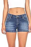 Wax Women's Juniors Classic Blue Denim Shorts