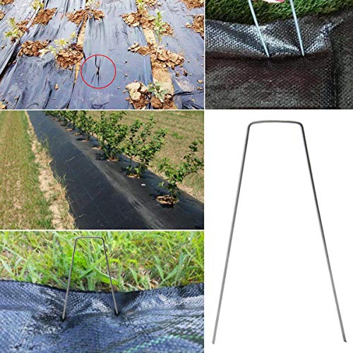 Quality Yes QY 20PCS 6Inch Heavy Duty Galvanized Garden Stakes Tent Stakes U Shape Lawn Landscape Staples Tent Pegs Pins