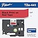 Brother Genuine P-touch TZE-441 Tape, 3/4" (0.7") Wide Standard Laminated Tape, Black on Red, Laminated for Indoor or Outdoor Use, Water-Resistant, 0.7" x 26.2' (18mm x 8M), Single-Pack, TZE441 primary