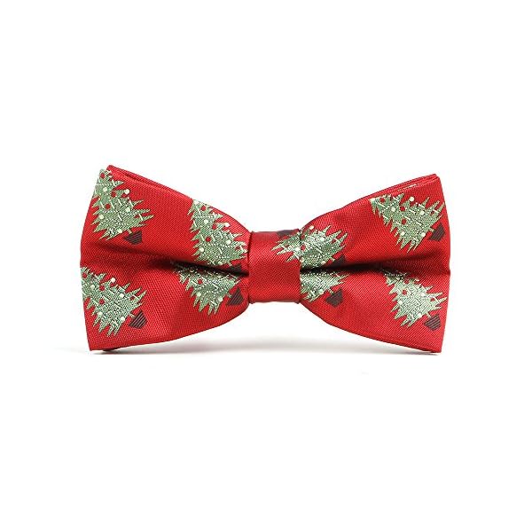 Ajingken Newest Christmas Bowties Christmas Tree Pre-Tied Bow Tie Mens Printed Neck Tie