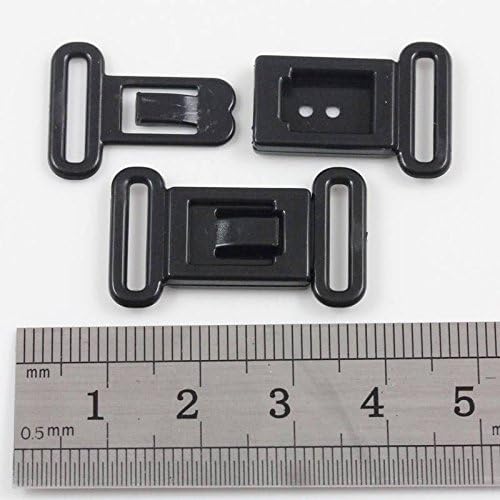 4 Pairs Black Bikini Clips Hook and SNAP 12mm Clasps Strap Bra Fastener Swimwear H1786