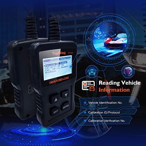 TopDiag Car Code Reader Engine Scan Tool Universal Automotive Diagnostic Tools TP-109 Auto Scanner Suitable for OBD2 Protocol/Standard 16-pin EOBD/CAN Vehicles