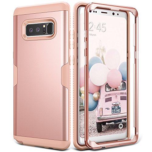 Galaxy Note 8 Case, YOUMAKER Rose Gold Full Body Heavy Duty Protection Shockproof Slim Fit Case Cover for Samsung Galaxy Note 8 (2017 Release) Without Built-in Screen Protector (Rose Gold/Pink) (Best Offer For Note 8)