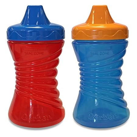 Gerber Graduates Fun Grips Hard Spout Sippy Cup in Assorted Colors, 10-Ounce, 2 cups