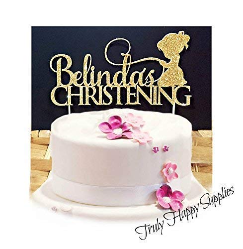 Personalised Christening Cake Topper Boy Girl Or Cross Communion