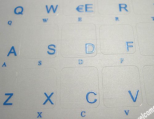 Italian Keyboard Stickers Transparent Blue Lettering for All Pc Desktop Computer Laptop