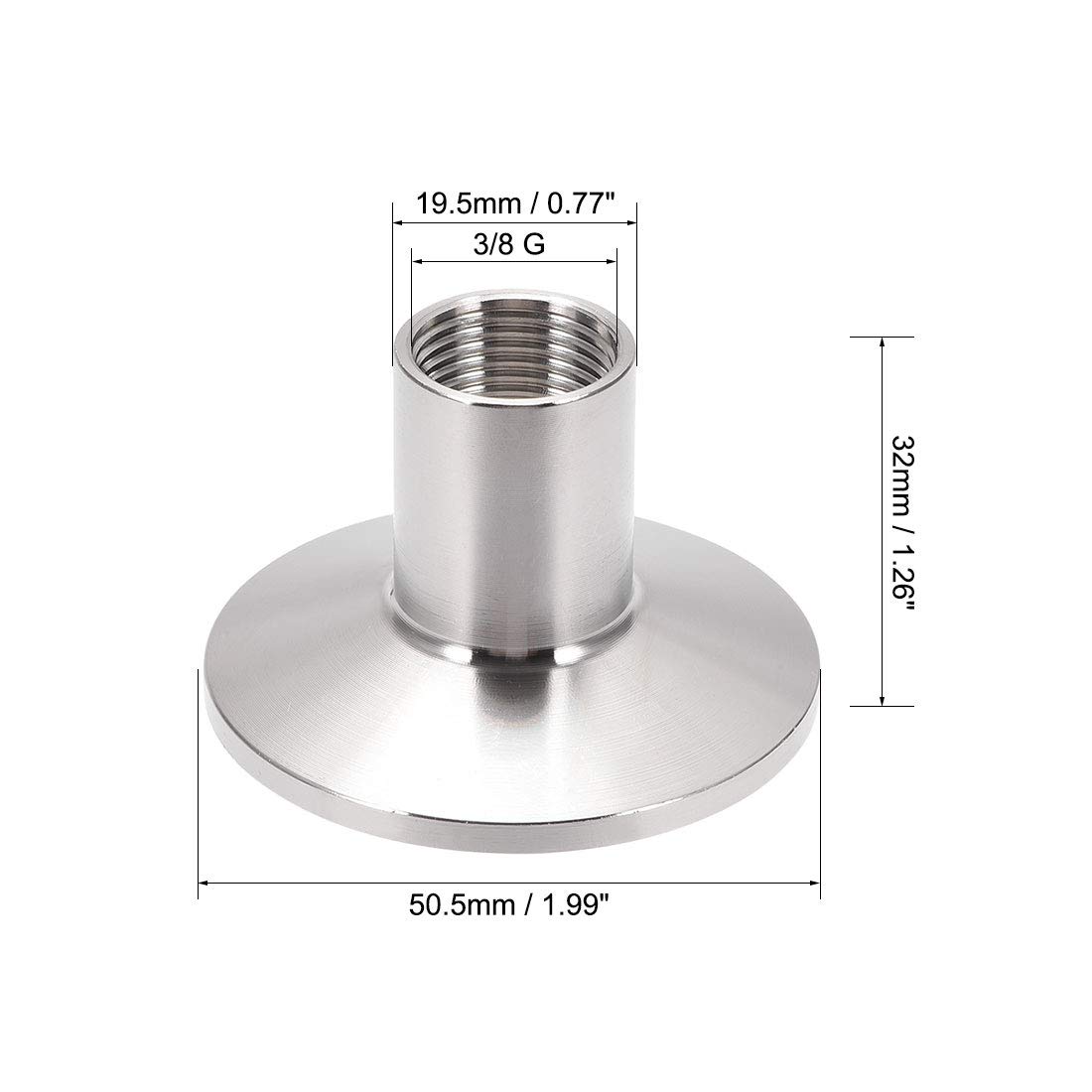 Uxcell G3 8 Female Threaded Pipe Fitting To Clamp Od 50 5mm Ferrule 2pcs