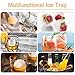 Flamen Easy-Release Flexible Ice Ball Maker Cube Maker Tray Molds with Funnel - Black Silicone Round Ice Ball Tray Spheres