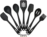 Neet® 7-Piece Premium Silicone Elevated Utensil Set (Real Black)