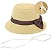 Womens Summer Roll Up Wide Brim Braided Straw Outdoor Hat,Nature
