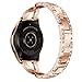 Aiiko Compatible Galaxy Watch (42mm) Bands-20mm X-Link Design Stainless Steel Metal Band Link Bracelet with Rhinestone Diamond Bling Replacement for Samsung Galaxy Watch 42mm/Active 40mm(Rose Gold)
