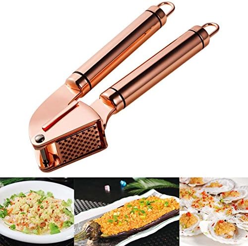 Garlic Press Stainless Steel Mincer Garlic Crusher Slicer-Kitchen Cooking Gadgets MBOAT Gold