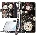 Lontect for Galaxy Note 10 Plus Case PU Leather Wallet Case Kickstand with Detachable Slim Back Cover, Card Holders, Wrist Strap, Magnetic Closure for Samsung Galaxy Note 10 Plus, Black/White Flower