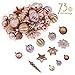AUXO-FUN 73ct Assorted shatterproof Christmas Ornaments Luxury Collection Set in Reusable Hand-held Gift Package for Christmas Tree Decoration (Champagne)