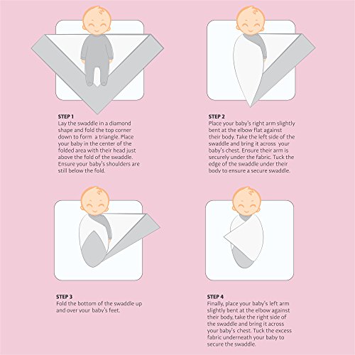 image for SimplyLife Home Girl Swaddle Blankets Baby Wrap, Soft Breathable Musli