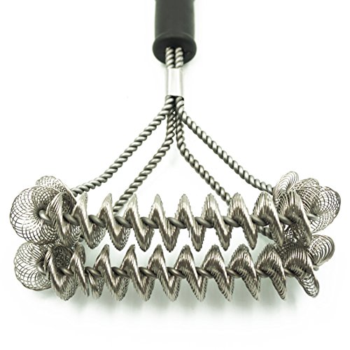 Grill Brush Bristle Free- BBQ Grill Cleaning Brush And Scraper- Safe 18" Weber Grill Cleaning Kit for Stainless Steel, Ceramic, Iron, Gas & Porcelain Barbecue Grates