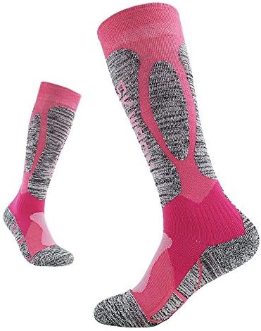 新品 送料無料 メンズアウトドアスポーツソックス 屋外の男性と女性スキーソックススキーハイキングスノーボードのためにスキーカーフソックス高性能ウィンタースポーツソックスを温めます スキー靴下 色 23 25 Size ピンク