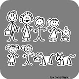 EYE CANDY SIGNS Stick Family People Car Decals Sticker Graphics Item#3 (This is a Printed not die Cut Decal)