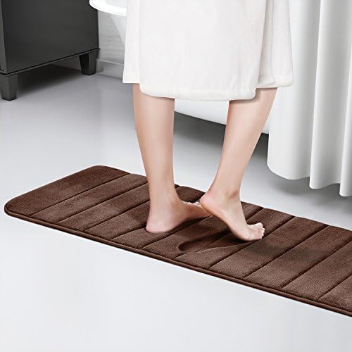 Norcho Lifewit 47" x 17" Bath Runner Bathroom Rug Long Soft Water Absorbant Memory Foam Rubber Back Anti-slip Brown