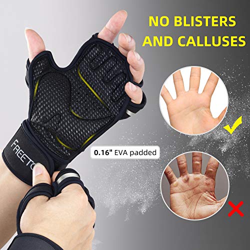 FREETOO-Protective-Weight-Lifting-Gloves-with-016-EVA-Padded-and-Wrist-Wrap-Support-Men-Grip-Silicone-Printed-Hardwearing-Microfiber-Fitness-Gloves-Breathable-Neoprene-Exercise-Gloves-with-Vents