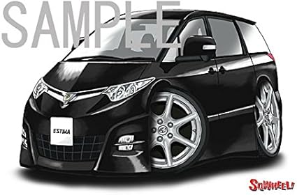 Amazon Co Jp Sqwheel トヨタ エスティマ 3代目 黒 のイラスト ホーム キッチン