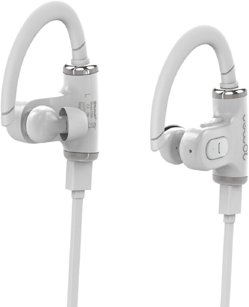 ROMAN S530 Double Ear Peices with Clear Voice Wireless Portable Outdoor Sports Bluetooth 4.0 Stereo Earbuds Bluetooth Headset Headphones With In-Line Microphone For iPhone 6 5S 5C 5 4S 4, iPods,HTC One,One mini, One mini 2,iPad Mini, Samsung Galaxy Note 3, Note 2, S5 S4, S3, S2,LG Optimus,LG G3,G2,MOTO X,Most Android Smart Phones And Tablets And Ather Bluetooth-enabled Tablets (white)