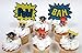 POWERPUFF GIRLS 8 Piece Birthday CUPCAKE Topper Set Featuring Powerpuff Girls Figures and Decorative Themed Accessories - Figures Average 1 1/4