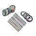 YUTIAN 10 Colors 3mm 20 Pcs Skinny Glitter Paper Washi Tape (20pcs)