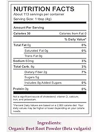 Polvo orgánico de raíz de remolacha (1 lb) por Chérie Sweet Heart, Raw & Non-GMO, 1