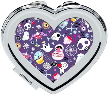 Custom Skull Heart-shaped Cosmetic Mirror