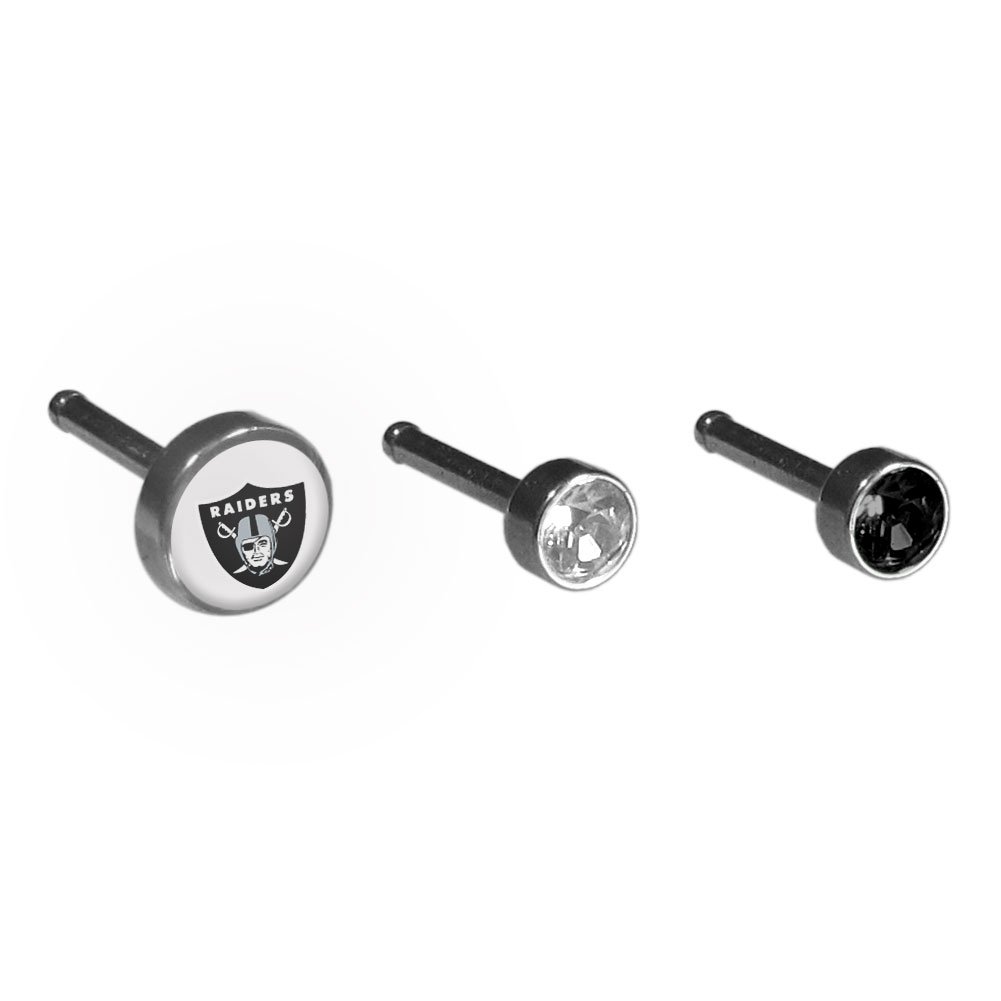 NFL Oakland Raiders Nose Bone Stud Set of 3 Steel