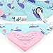 Tickles & Wiggles Organic Cotton Bandana Baby Bibs for Teething, Drool, Food - Shower Registry Gifts for Infants, BPA Free Silicone Teether, Adjustable Nickel-Free Snaps, Pacifier Tether (4 Pack Pink)